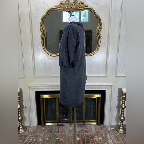 Elliott Lauren Gray Knit Half‎ Zip Dress Size 4 | Minimalist Casual Chic - Picture 4 of 8